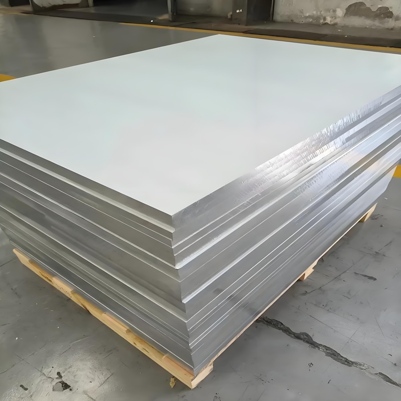 Stacked 6061 aluminum sheets ready for supply