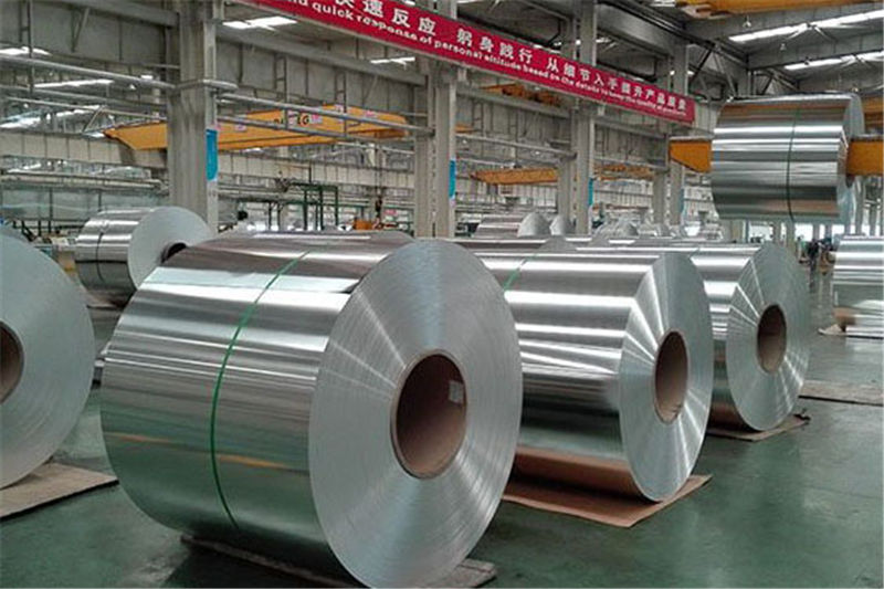Aluminum coils in production workshop